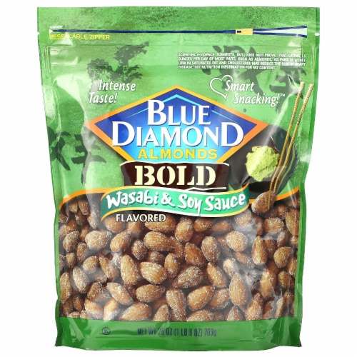 Blue Diamond® Bold Wasabi & Soy Sauce Flavored Almonds Perspective: front