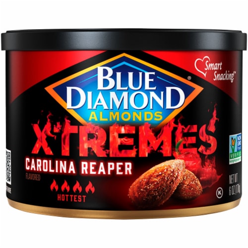 Blue Diamond® Xtremes Carolina Reaper Almonds Perspective: front