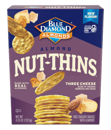 Blue Diamond® Nut-Thins® Three Cheese Almond Rice Crackers Perspective: front