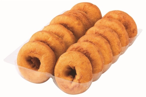 Bakery Fresh Plain Cake Donuts Perspective: front