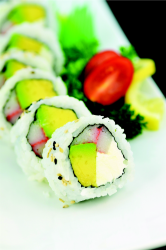 Philly Maki Avocado Sushi Perspective: front