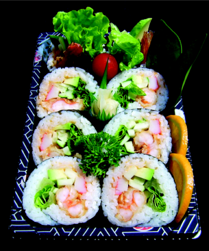 Spicy Shrimp Maki Sushi Perspective: front