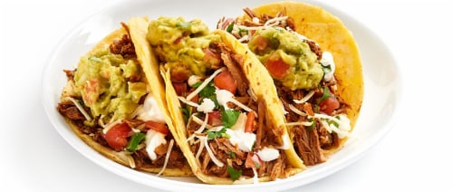 Mexican Street Food Tacos with Extra Meat (NOT AVAILABLE FOR ORDERS BEFORE 11:00 am DAILY) Perspective: front