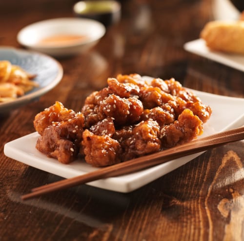 Chinese Kitchen Sesame Chicken (NOT AVAILABLE BEFORE 11 A.M.) Perspective: front
