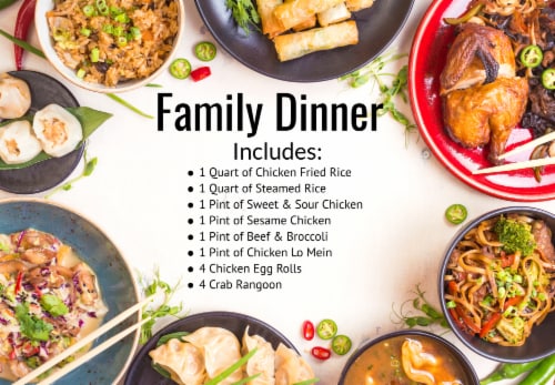 Chinese Kitchen Family Dinner (NOT AVAILABLE BEFORE 11 A.M.) Perspective: front