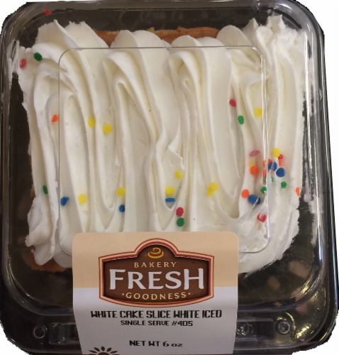 Bakery Fresh Goodness White Cake Slice Perspective: front