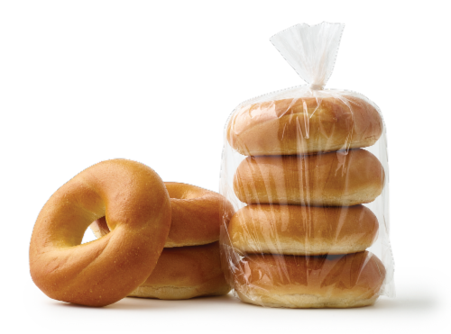Bakery Fresh Goodness Plain Bagels Perspective: front