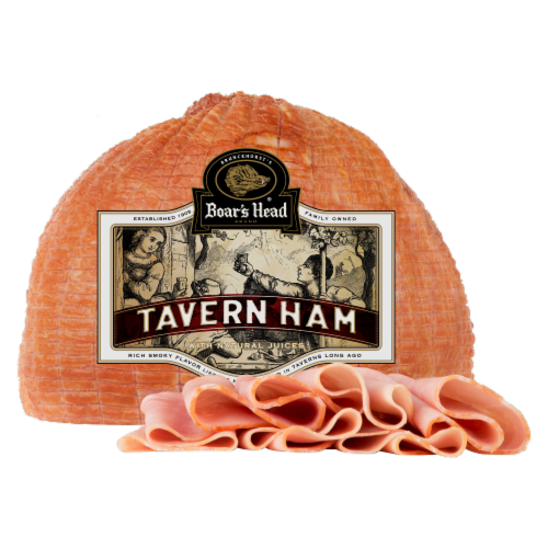 Boar's Head Grab & Go Tavern Ham Fresh Sliced Deli Meat Perspective: front