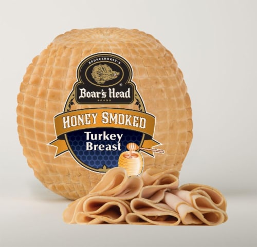 Boar's Head Honey Smoked Turkey Breast Fresh Sliced Deli Meat Perspective: front