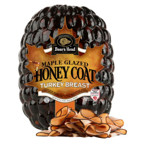 Boar's Head Grab & Go Maple Glazed Honey Coat Turkey Breast Fresh Sliced Deli Meat Perspective: front