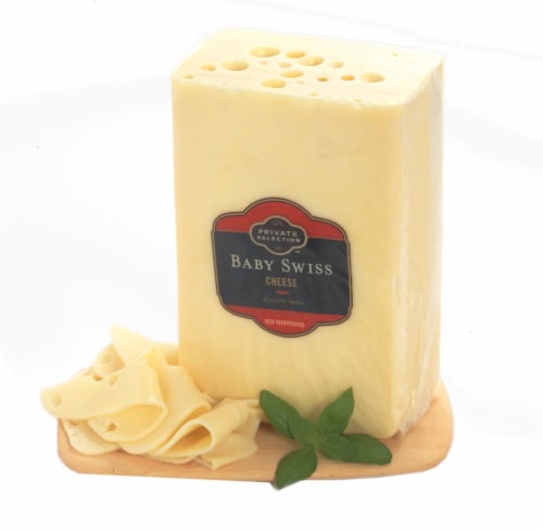 Private Selection® Grab & Go Baby Swiss Cheese Fresh Sliced Deli Cheese Perspective: front