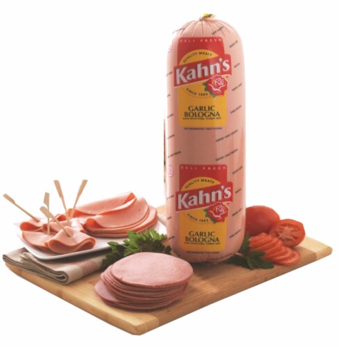 Kahn's Garlic Bologna Fresh Sliced Deli Meat Perspective: front