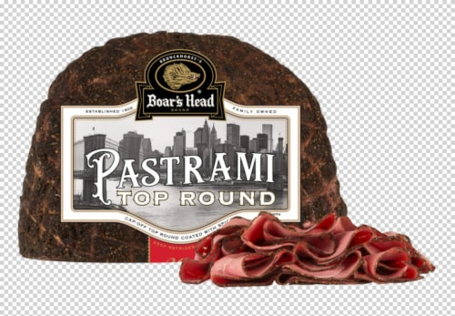 Boar's Head Cap-Off Top Round Pastrami Fresh Sliced Deli Meat Perspective: front