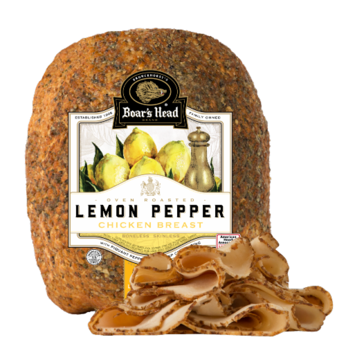 Boar’s Head® Lemon Pepper Chicken Breast Fresh Sliced Deli Meat Perspective: front