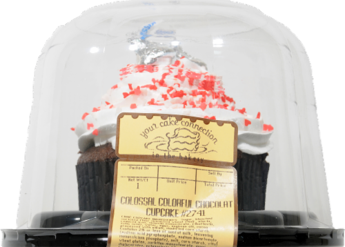 Fred Meyer Bakery Colossal Colorful Chocolate Cupcake Perspective: front
