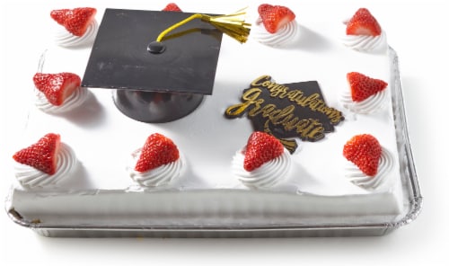 Bakery Fresh Congratulations Graduate Tres Leches Two Layer Quarter Sheet Cake Perspective: front