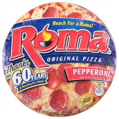 Roma Original Pepperoni Frozen Pizza Perspective: front