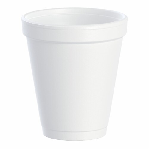 Dart Disposable Insulated Drinking Cup White Styrofoam 6 oz. 25 Ct 6J6 Perspective: front
