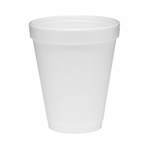 Dart Disposable Drinking Cup White Styrofoam 10 oz. 1000 Ct 10J10 Perspective: front