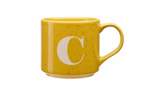 Clay Art Monogram Mug - Yellow Perspective: front