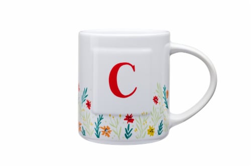Clay Art Monogram Floral Mug Perspective: front