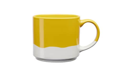 Clay Art Dip Base Mug - Yellow Perspective: front