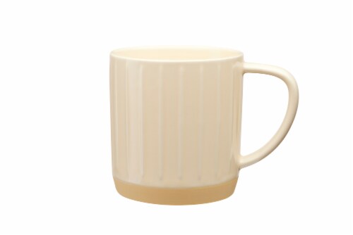 Clay Art Cream Glaze Lines Mug Perspective: front