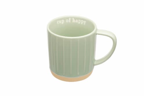 Clay Art Glaze Lines Mug - Green Perspective: front