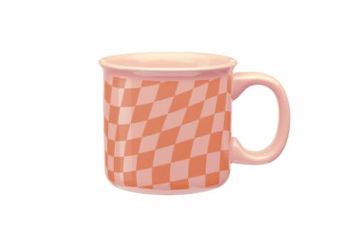 Clay Art Pink Checker Mug Perspective: front
