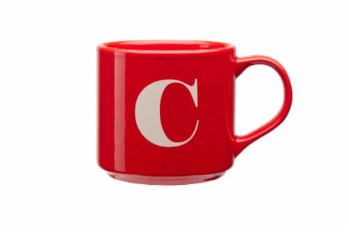 Clay Art Monogram Mug Red Perspective: front