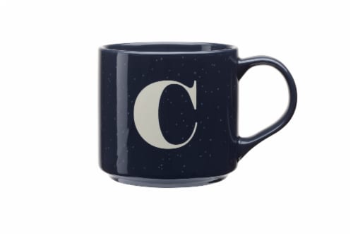 Clay Art Monogram Mug Navy Perspective: front