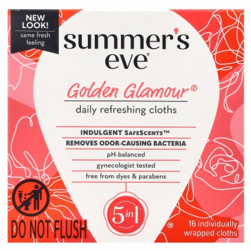 Summer's Eve Sensitive Skin Cleansing Cloths, Golden Glamour, 16 Ct Perspective: front