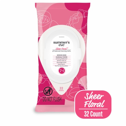 Summer's Eve Sheer Floral Feminine Wipe Perspective: front