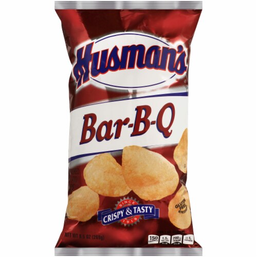 Husman's BBQ Potato Chips Perspective: front