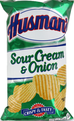 Husman's Sour Cream & Onion Chips Perspective: front