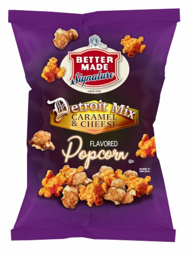Better Made® Detroit Mix Caramel & Cheese Flavored Popcorn Perspective: front