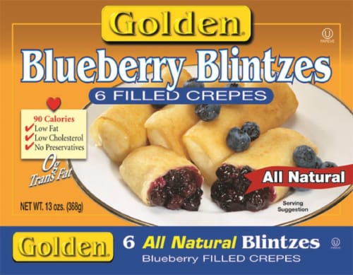 Golden Blueberry Blintzes Perspective: front
