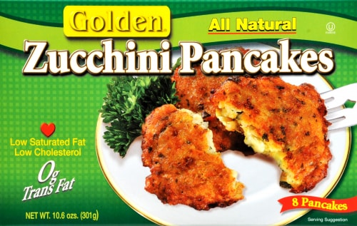 Golden Zucchini Pancakes Perspective: front
