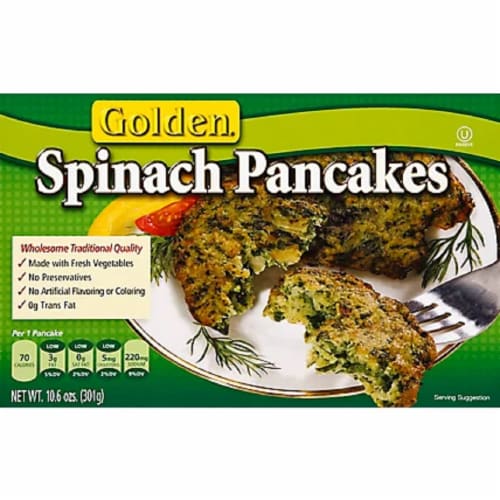 Golden Spinach Pancake Perspective: front