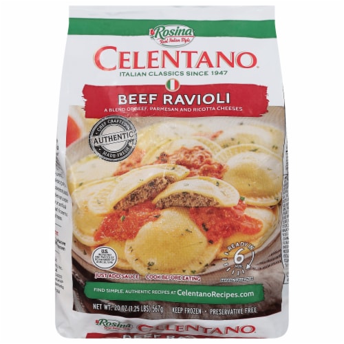 Celentano Large Round Beef Ravioli Perspective: front