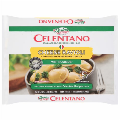 Celentano Mini Rounds Cheese Ravioli Frozen Pasta Perspective: front