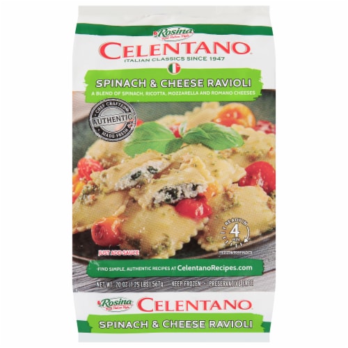Celentano® Spinach & Cheese Ravioli Frozen Pasta Perspective: front