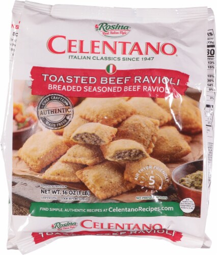 Celetano® Frozen Toasted Beef Ravioli Perspective: front