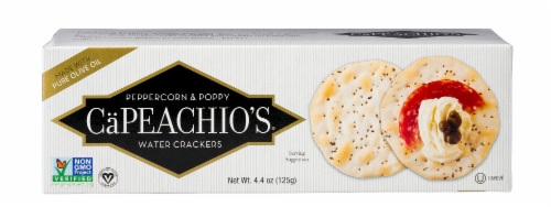 Capeachio's Pepper and Poppy Crackers Perspective: front