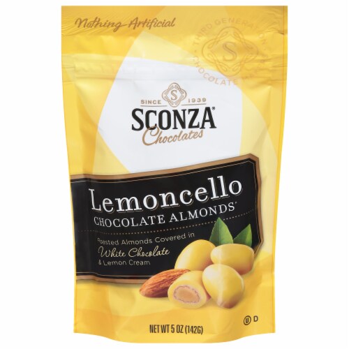 Sconza Chocolates Lemoncello Chocolate Almonds Perspective: front