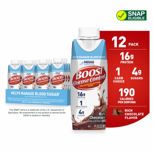 Boost® Glucose Control Rich Chocolate Balanced Nutritional Drink Perspective: front