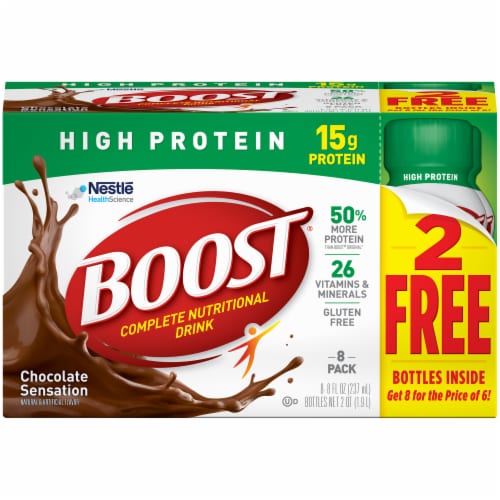 Boost High Protein Chocolate Sensation Nutritional Drink Perspective: front