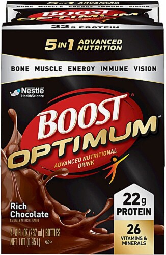 Nestle  BOOST® Optimum™ Nutritional Drink   Rich Chocolate Perspective: front