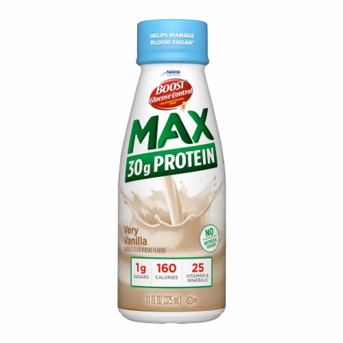 Nestle Boost Glucose Control Max Oral Supplement Vanilla 11 oz. Bottle 12 Ct Perspective: front