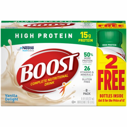 Boost High Protein Vanilla Delight Nutritional Drink Perspective: front
